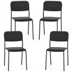 LIVSK Set van 4 Moderne Bijzetstoelen - Stevige Kunststof en, Tuin en Terras, Verzenden, Nieuw