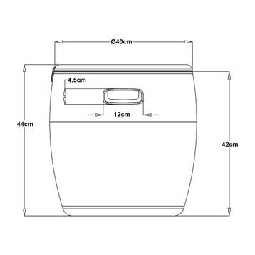 Tuinbox Avetrana koelbox rond 44xØ40 cm lichtbruin casa.pro, Verzenden, Nieuw