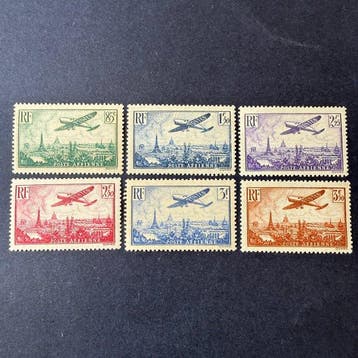 Frankrijk - Luchtpost Yvert 8/13 Vue de Paris in, Gestempeld