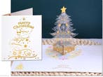 Kerstkaart Kerstboom glanzende versieringen pop-up kaart, Verzenden, Nieuw
