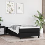vidaXL Boxspring bed 90x200 cm stof zwart, 90 cm, Eenpersoons, Verzenden, Zwart