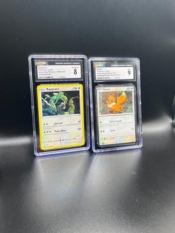 Pokémon - 2 Graded card - Eevee, Rayquaza Foil - CGC 9, Nieuw