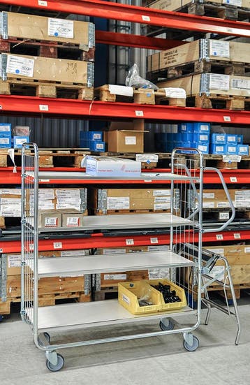 Kongamek etagewagen met 4 verstelbare schappen, lvm. 250 kg, Verzenden