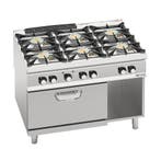 GGM Gastro | Gasfornuis - 64,68kW - 6 branders - incl. |, Witgoed en Apparatuur, Fornuizen, Verzenden, Nieuw, Inbouw