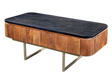 Design salontafel GATSBY 110cm massief mangohout marmeren, Ophalen of Verzenden, Nieuw