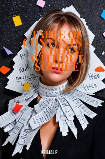 Table Of Contents – Echoes Without Source | Kristal P, Ophalen of Verzenden, Nieuw, Kristal P
