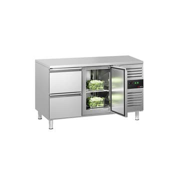GGM Gastro | Koelwerkbank ECO - 1360x700mm - 282 liter - met, Verzenden, Nieuw in verpakking, RVS Meubilair