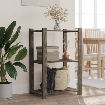 vidaXL Opbergrek 3-laags 60x38x90 cm massief grenenhout, Verzenden, Nieuw