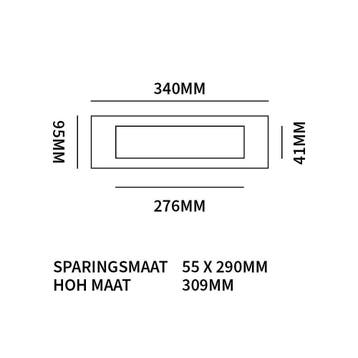 STOER! Rome briefplaat 340x95mm staal - basaltgrijs, Verzenden, Nieuw