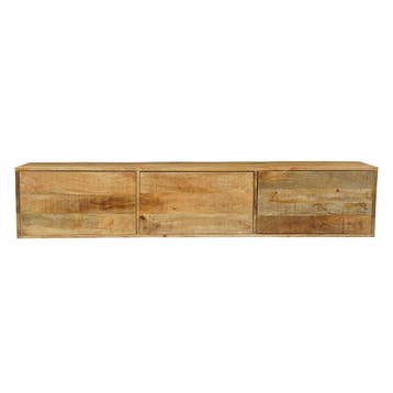 Tv-meubel Mangohout Zwevend Vigo 180 cm, Verzenden, Nieuw, Overige houtsoorten, Industriële meubels