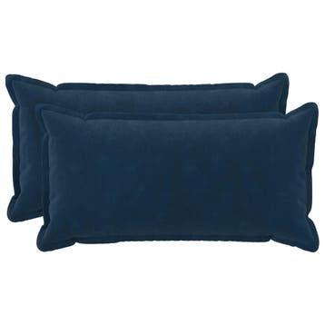 vidaXL Kussensloop 2 pcs HOUTEN Blauw 40 x 80 cm Microfiber, Verzenden, Nieuw, Blauw
