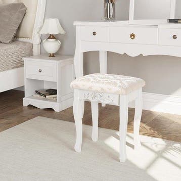 Poef Kruk voor Make-Up Kaptafel Stoel Comfortabele Wit, Nieuw, Hout, Minder dan 50 cm, Minder dan 100 cm