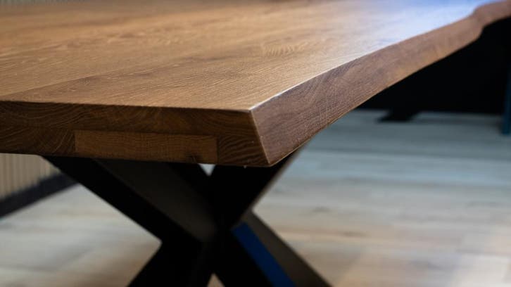 Tafel Boomstam eikenhout  Matrix  180x90, Huis en Inrichting, Tafels | Eettafels