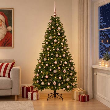 vidaXL Kunstkerstboom middengroen met kerstbal 240 cm 300, Diversen, Verzenden, Nieuw
