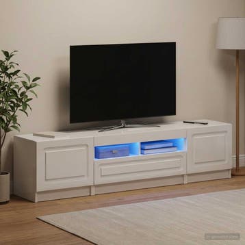 vidaXL 5-delige LED TV-kast Hoogglans Wit Bewerkt hout, Minder dan 50 cm, Verzenden, Nieuw, Minder dan 100 cm