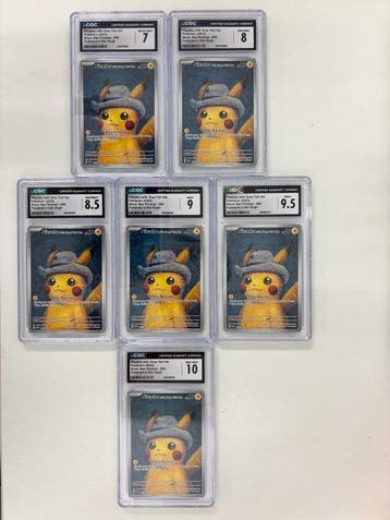 Pokémon - 6 Graded card - Pikachu with Grey Felt Hat Promo, Nieuw