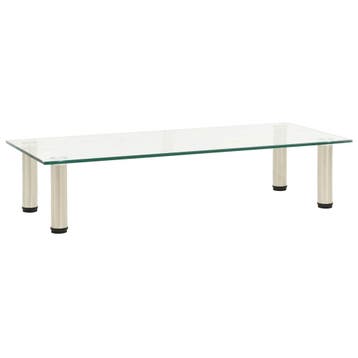 vidaXL Tv-meubel 80x35x17 cm gehard glas transparant, Minder dan 50 cm, Verzenden, Nieuw, Glas