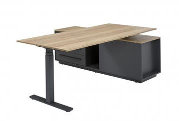 Pulse elektrisch zit-sta hoekbureau, 224x90/180cm, natuur..., Overige plaatsen, Ophalen of Verzenden, Nieuw in verpakking, Bureau