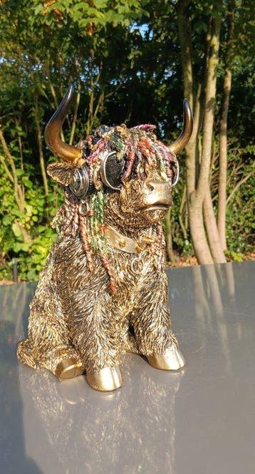 Beeld, Steampunk stier - 27 cm - Resin