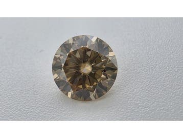 Veiling - Moissanite briljant 2 crt Champagne ( GRA Gecertif, Nieuw