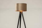 Rietveld Vloerlampen - Zwart, Taupe, Koper - Stof, Metaal, Verzenden, Nieuw