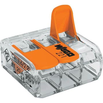 Wago verbindingsklem 3-VOUDIG 0,2-4 MM² - Doorvoerconnector, Ophalen of Verzenden, Nieuw, Overige typen