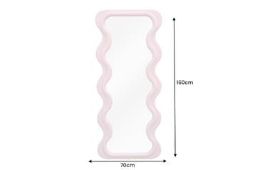 Design wandspiegel CURVY 160cm roze - 43162, Huis en Inrichting, Ophalen of Verzenden, Nieuw