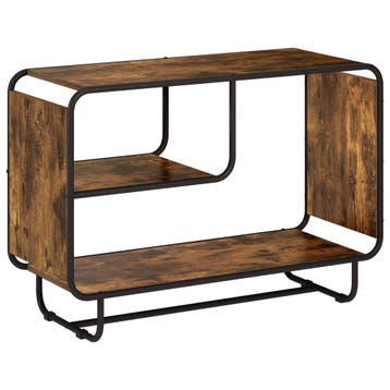 vidaXL Dressoir Gerookt eiken 93,5 x 37,5 x 64,5 cm Bewerkt, Verzenden, Nieuw, Overige houtsoorten, Minder dan 50 cm