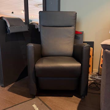 Sta-op relaxfauteuil Connie - Leder Zwart - Weber, Ophalen of Verzenden, Nieuw, Leer