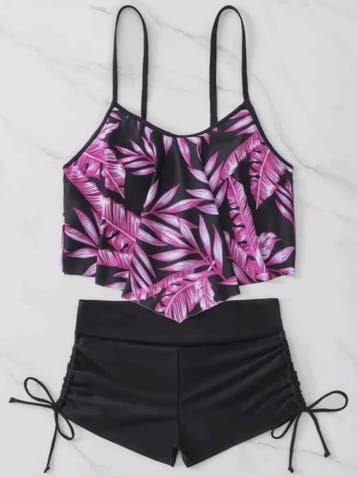 Dames Bikini Set met Hoge Taille en Bladprint - Zomerse Stra, Kleding | Dames, Badmode en Zwemkleding, Verzenden, Nieuw