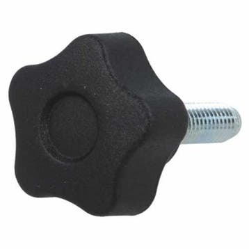 M5 x 40 draadeind met sterknop - diameter 25mm, Ophalen of Verzenden, Nieuw, Minder dan 50 mm, Bouten of Moeren