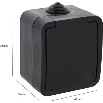 Buitenstopcontact - Opbouw - Enkel - Waterdicht IP54, Kunststof, Minder dan 50 watt, Overige typen, Nieuw