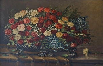 Hans Podzeit (XX) - Blumenbouquet, Antiek en Kunst, Kunst | Schilderijen | Klassiek