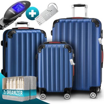 Reiskoffers Baseline 3-delige Blauw ABS accessoires, Verzenden, Nieuw