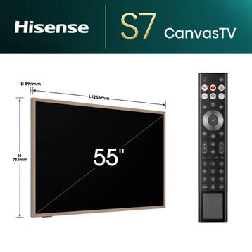 Hisense 55S7NQTUK Canvas TV 4K 144Hz 55 inch - Zwart, Ophalen of Verzenden, Nieuw