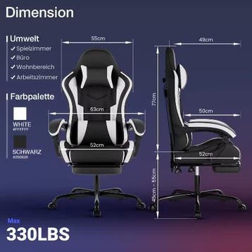 Ergonomische Gamingstoel met Lendenkussen, Verzenden, Nieuw