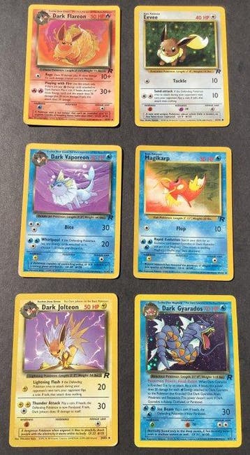 Pokémon - 6 Card - Eevee, Magikarp, Gyarados, Vaporeon,, Nieuw