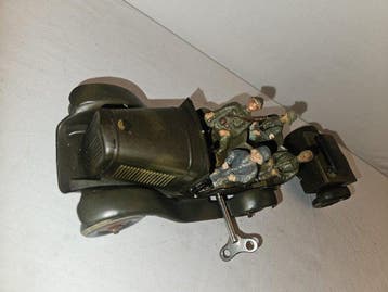 TippCo - Speelgoed militaire tin speelgoedauto met aanhanger, Nieuw
