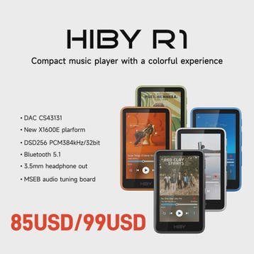 HiBy R1 HiFi Muziekspeler: Draagbare MP3-speler met DAC, Blu, Verzenden, Nieuw