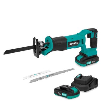 Accu Reciprozaag 20V | Incl. 3 Zaagbladen - Incl. 2x 2.0Ah, Doe-het-zelf en Verbouw, Gereedschap | Zaagmachines, Verzenden, Nieuw