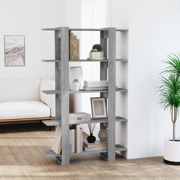 vidaXL Boekenkast/kamerscherm 100x30x160 cm grijs sonoma, Huis en Inrichting, Kasten | Boekenkasten, 100 tot 150 cm, Verzenden
