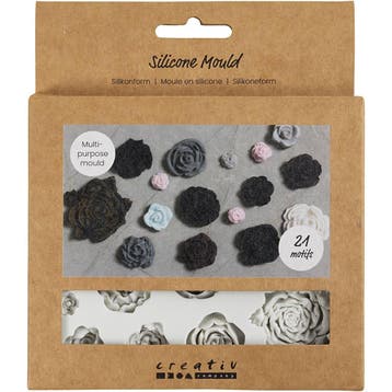 Siliconen vormen, Rozen, H: 0,5-1 cm, L: 0,8-4 cm, 1 stuk, Nieuw
