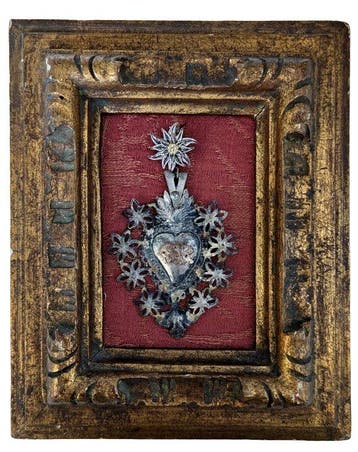 Votiefgeschenk - Verzilverd, Textiel, Hout - 1930-1940 - Ex