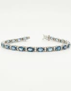 Armband - 18 karaat Witgoud Saffier - Diamant, Nieuw