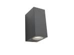 Veiling - 4x Wandlamp rechthoekig GU10 duo fitting zwart wat, Nieuw