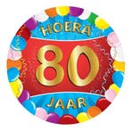 25x Vrolijk gekleurde viltjes 80 jaar - 80 jaar versiering, Ophalen of Verzenden, Nieuw