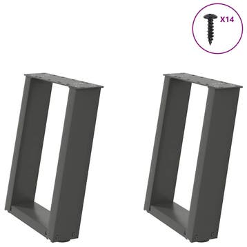 vidaXL Salontafelpoten 2 st U-vormig 38x(42-43) cm staal, Verzenden, Nieuw