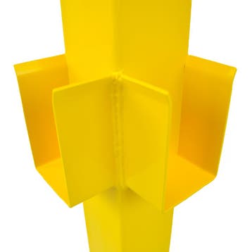 Hoekpaal 90° – U - houder balkmontage - Geel - Staal - 3,5, Verzenden