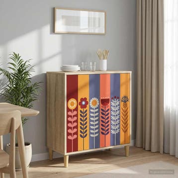 vidaXL Dressoir ESSEN Sonoma 69 x 33 x 75 cm Bewerkt hout, Verzenden, Nieuw, Overige houtsoorten, Minder dan 50 cm