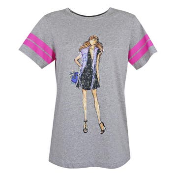 ByDanie • grijs t-shirt met dame • M, Maat 38/40 (M), ByDanie, Verzenden, Nieuw